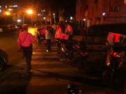 بالصور: حادث طرق بين مركبة ودراجة نارية في شارع مخروزيت بيافا 